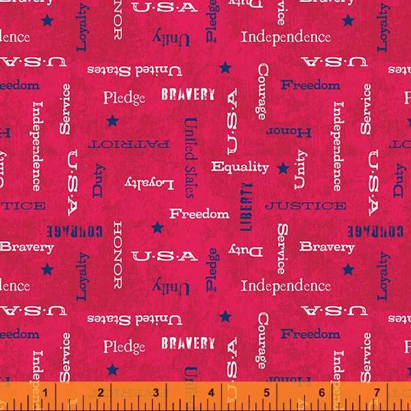Patriotic Words Red All-American by Whistler Studios