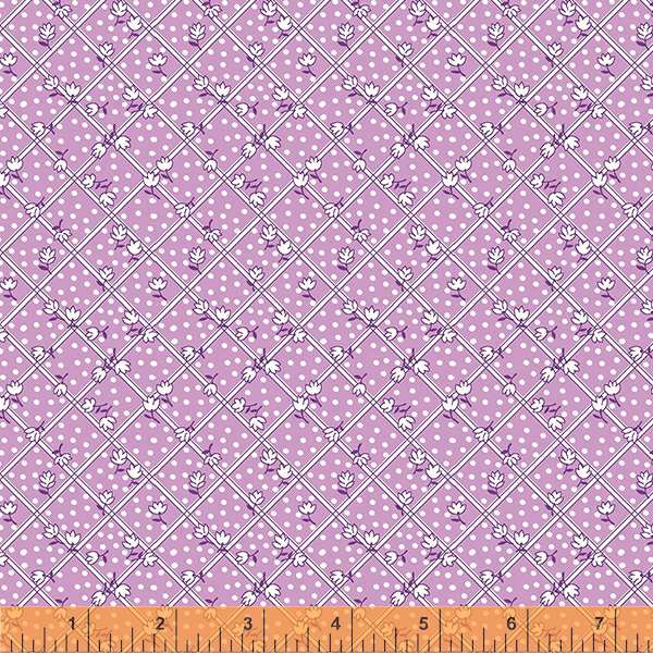 Tulips on Plaid Purple Storybook by Whistler Studios