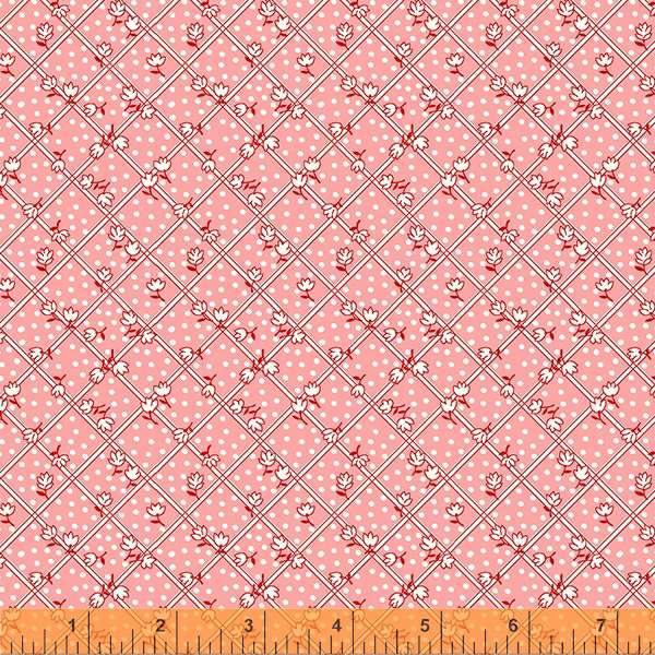 Tulips on Plaid Pink Storybook by Whistler Studios