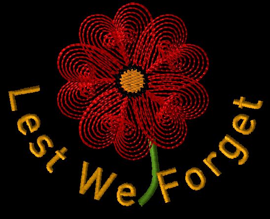 ANZAC Day (Memorial Day) Machine Embroidery Design (100mm x 100mm) 4x4 hoop