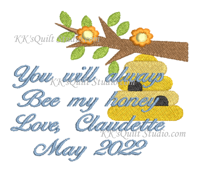 Bee Hive Customized Quilt Label