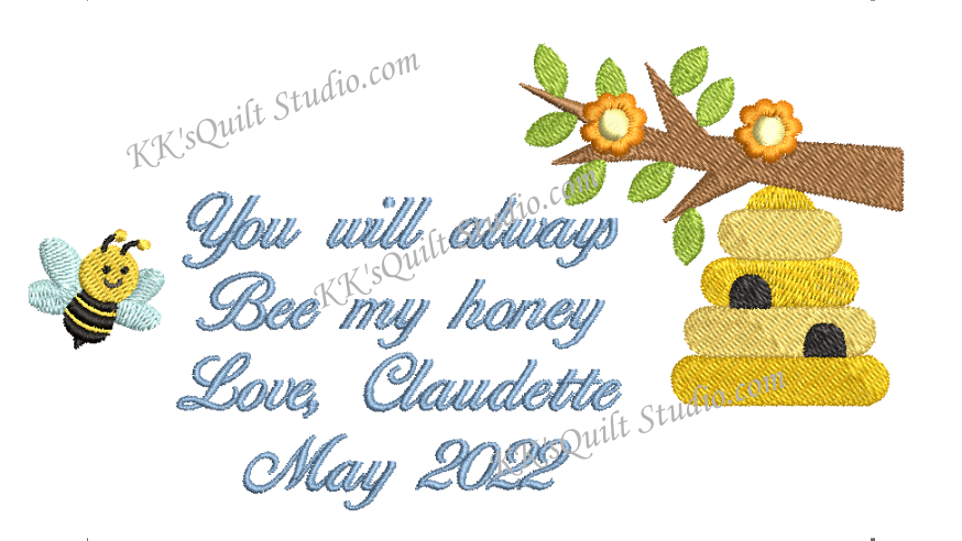 Bee Hive Customized Quilt Label