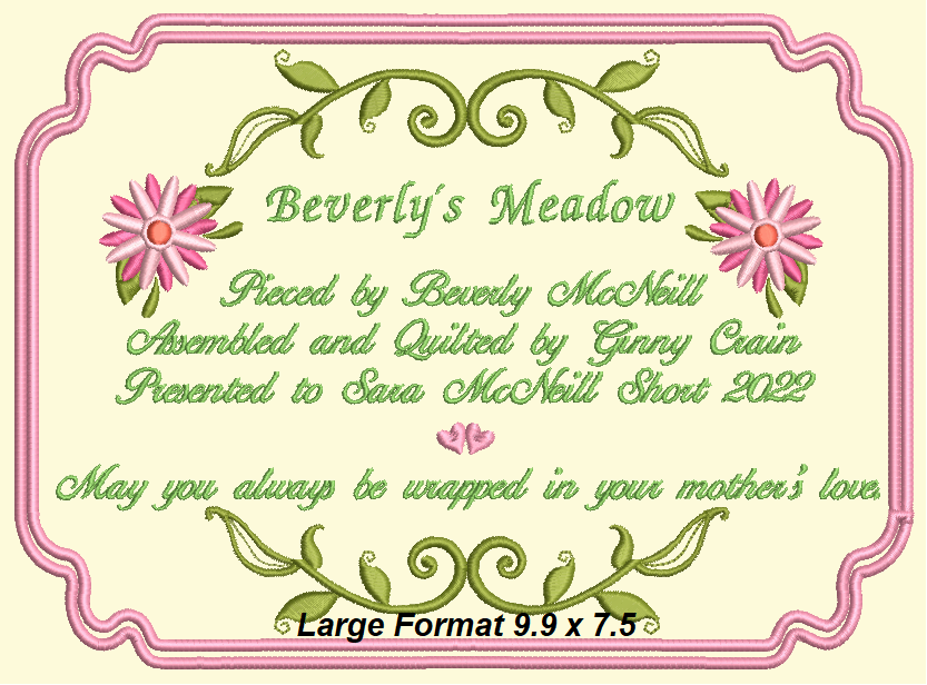 Feminine Frame Customized Quilt Label