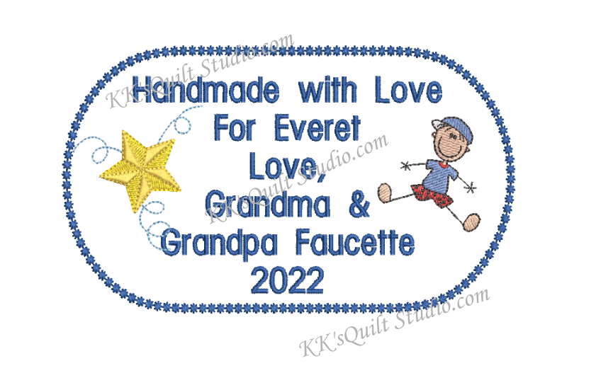 Boys and Girls Customized Quilt Label