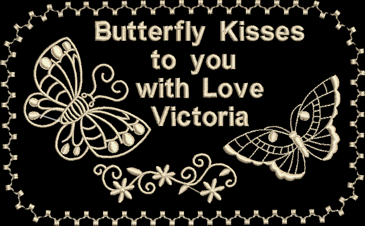 Butterfly Kisses Customized Quilt Label