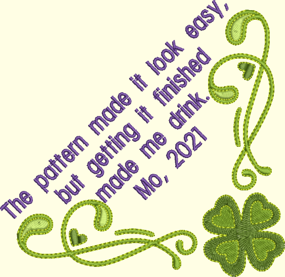 Corner Shamrock Customized Quilt Label