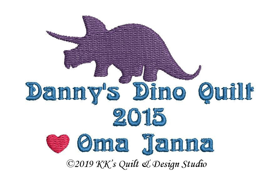 Dinosaurs Customized Quilt Label