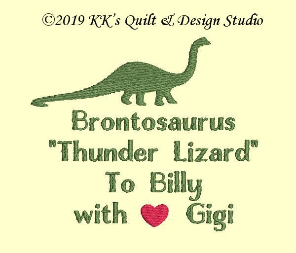 Dinosaurs Customized Quilt Label
