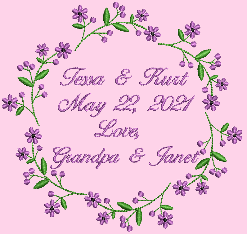 Floral Frame Customized Quilt Label