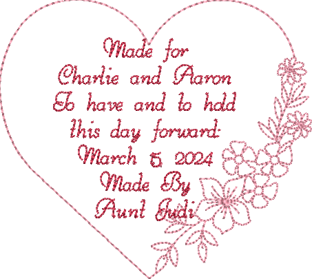 Simple Rose Frame Customized Quilt Label