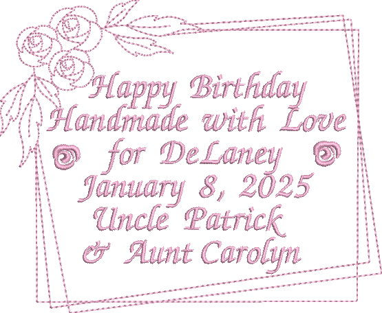 Simple Rose Frame Customized Quilt Label