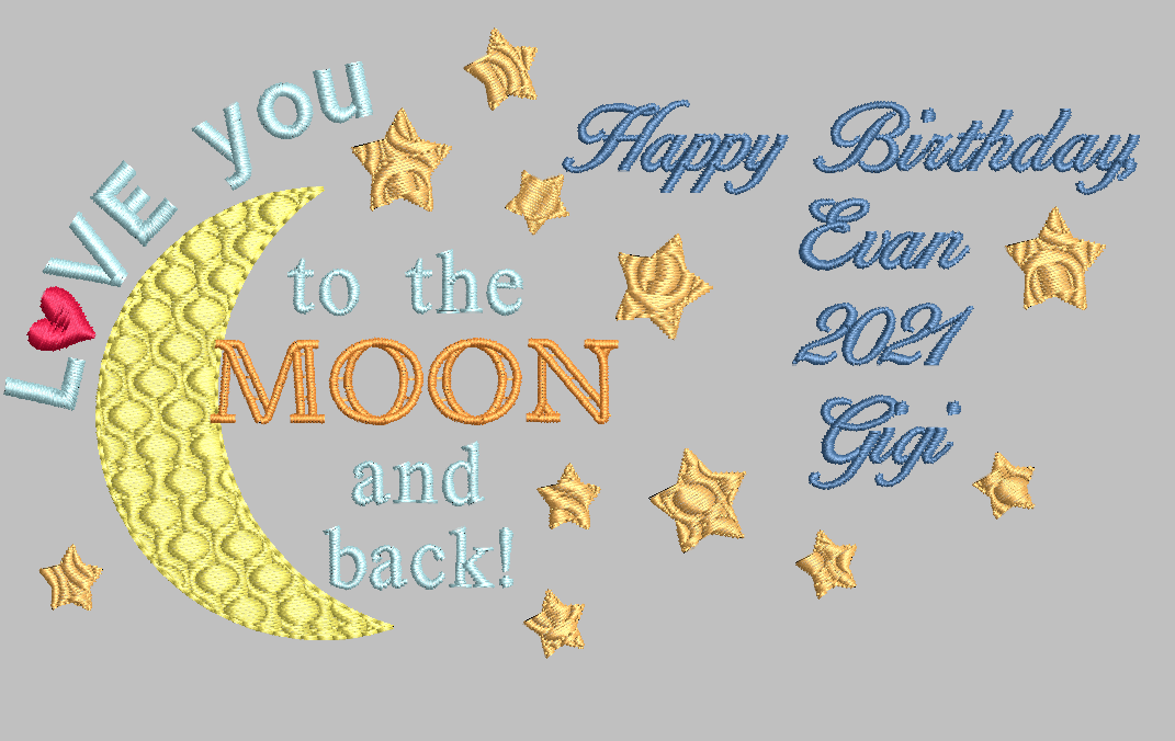 Love You to the Moon Customized Quilt Label