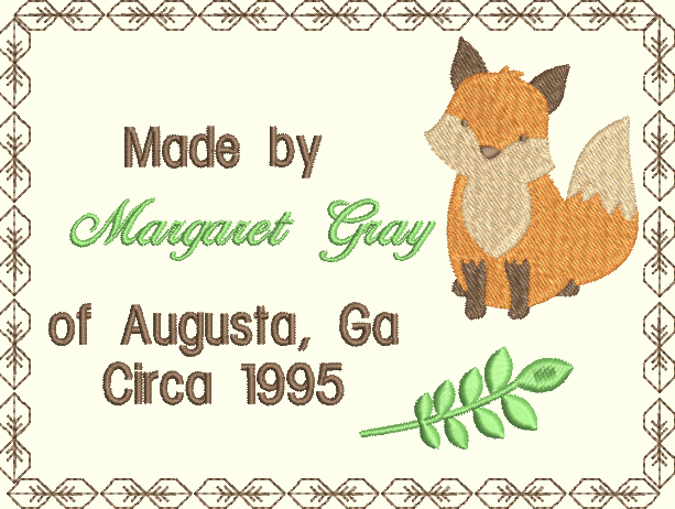 Nature Fox Customized Quilt Label