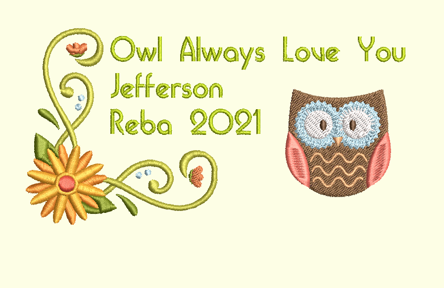 Nature Owl Customized Quilt Label
