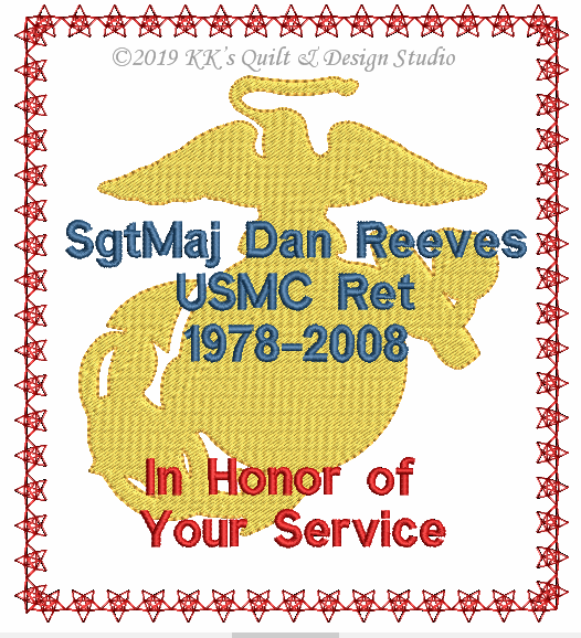 Patriot Award Customized Quilt Label