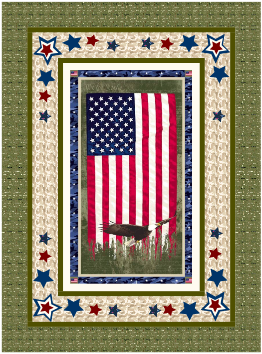 KK0053 All American Quilt with Panel