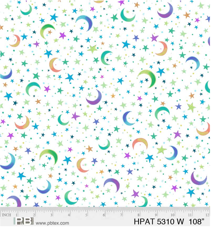 Moons and Stars 108" Quilt Wideback