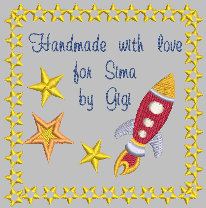 Spaceship Customized Quilt Label