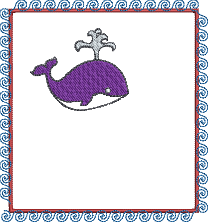Whale Announcement Customized Quilt Label