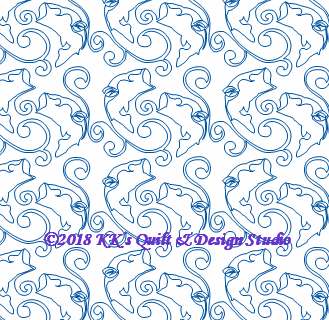 Bass Fishing Edge to Edge - Machine Embroidery Digital Quilting Pattern 2 Sizes