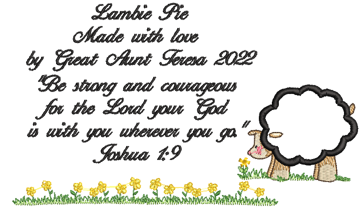 Lamb of God Customized Quilt Label