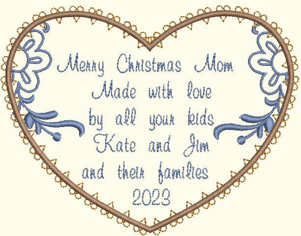 Lacy Heart Customized Quilt Label