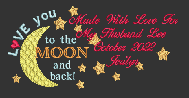 Love You to the Moon Customized Quilt Label