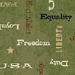 Patriotic Words Olive All-American from Whistler Studios