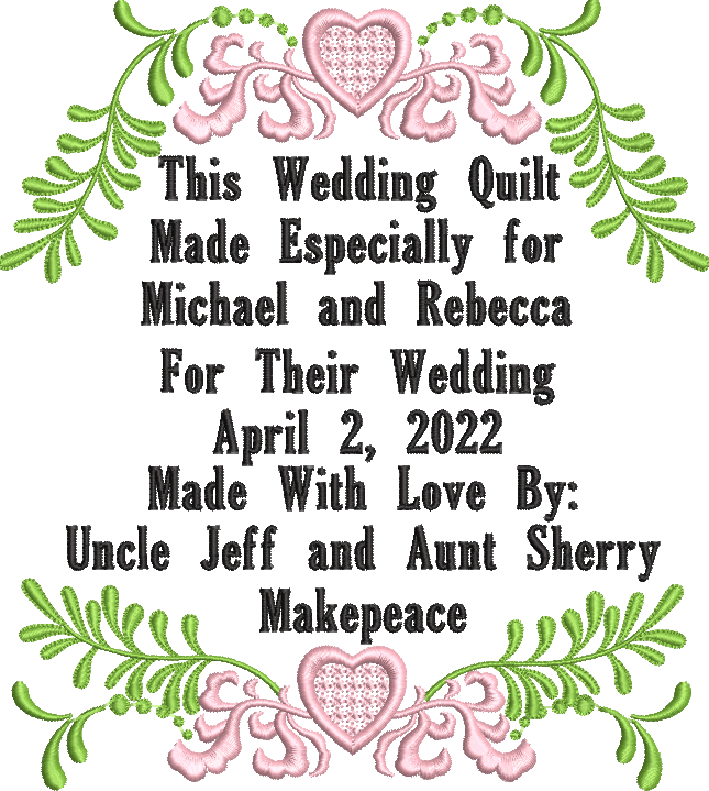 Wedding Customized Quilt Label