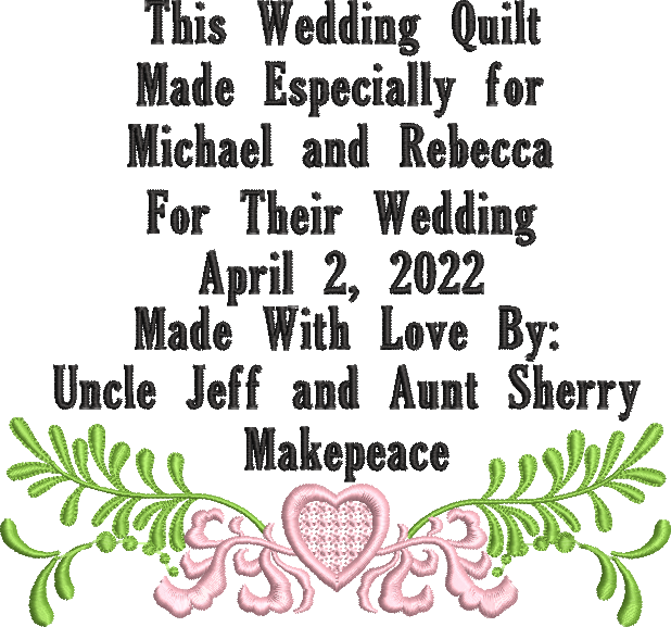 Wedding Customized Quilt Label