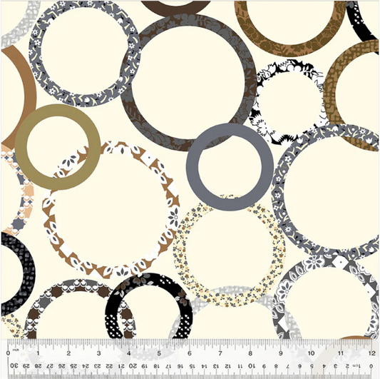 Patchwork Rings Natural 108" Quilt Wideback
