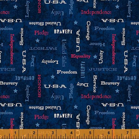 Patriotic Words Navy All-American from Whistler Studios