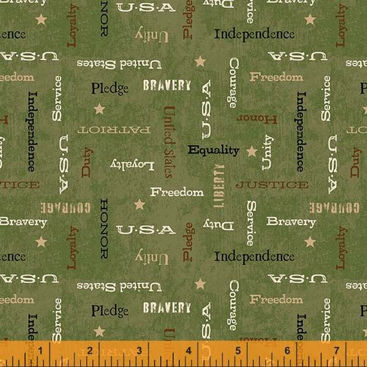 Patriotic Words Olive All-American from Whistler Studios