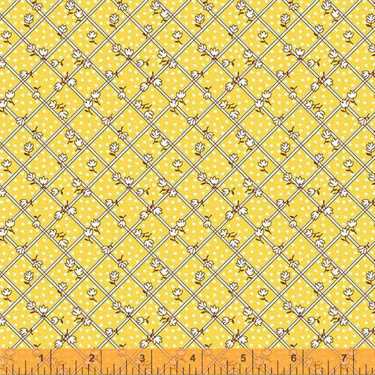 Tulips on Plaid Yellow Storybook by Whistler Studios