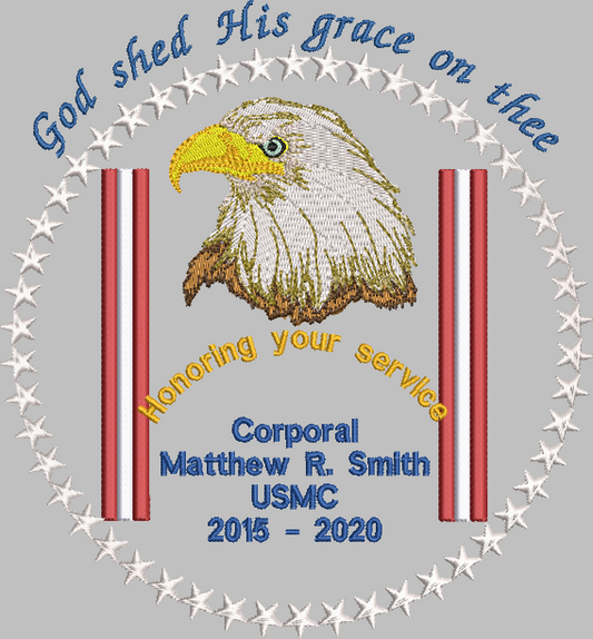 Patriotic Service Customized Embroidered Quilt Label