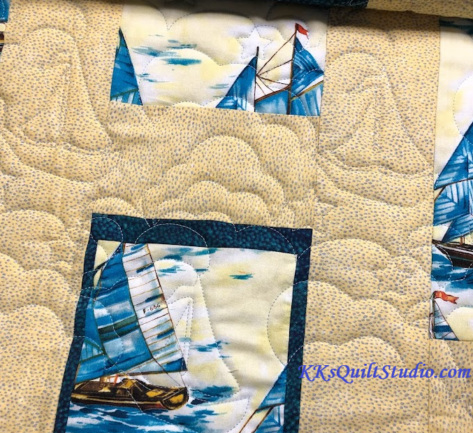 Sailboat Longarm Digital Quilting Pattern  Edge to Edge Instant Download