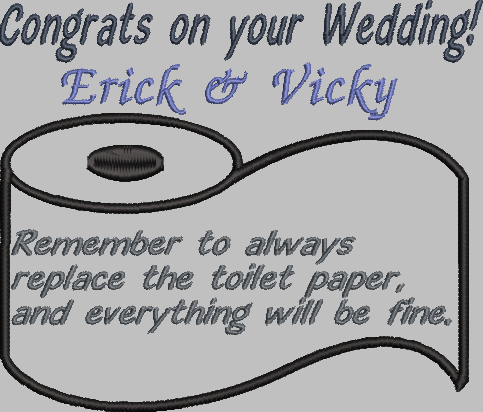 Toilet Paper Customized Quilt Label